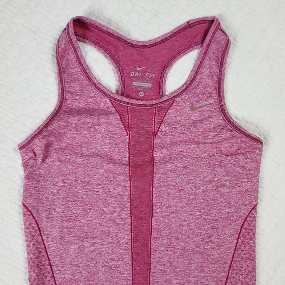 Nike Dri-Fit Racerback Marled Red Pink Athletic Wicking Running Gym Tank Top XS - Picture 2 of 11